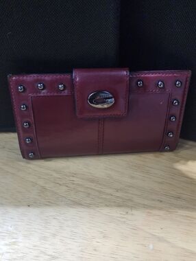 Guess Burgundy Studded Leather Wallet